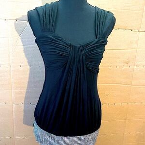 Sky Black Ruched Sleeveless Bodysuit